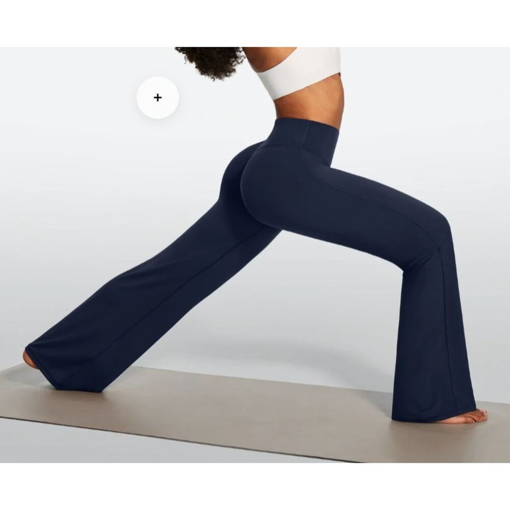 IUGA Silk Feel High Waist Navy Blue Wide Leg Pant Scrunch Butt Legging Size XL
